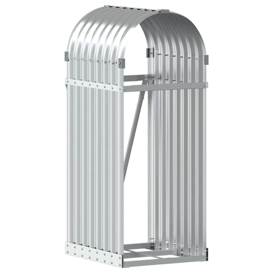 vidaXL Log Holder Silver 40x45x100 cm Galvanised Steel