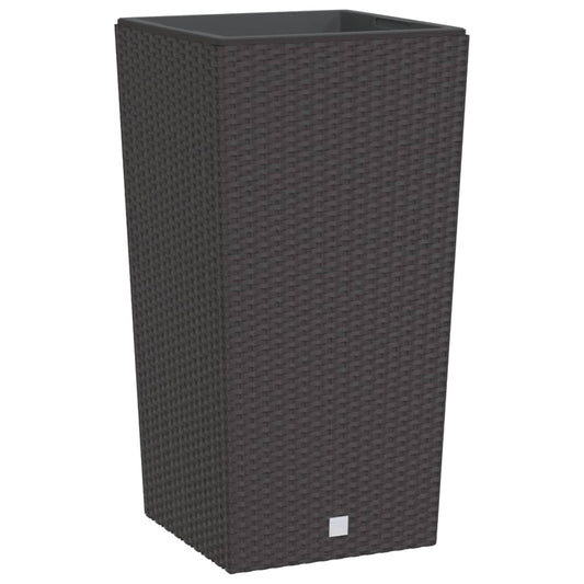 vidaXL Planter with Removable Inner Brown 21 / 49 L PP Rattan