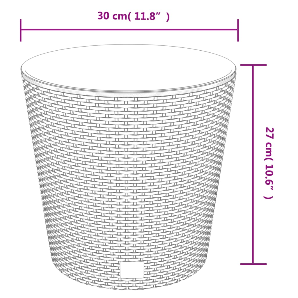 vidaXL Planter with Removable Inner Anthracite 15 / 15.3 L PP Rattan
