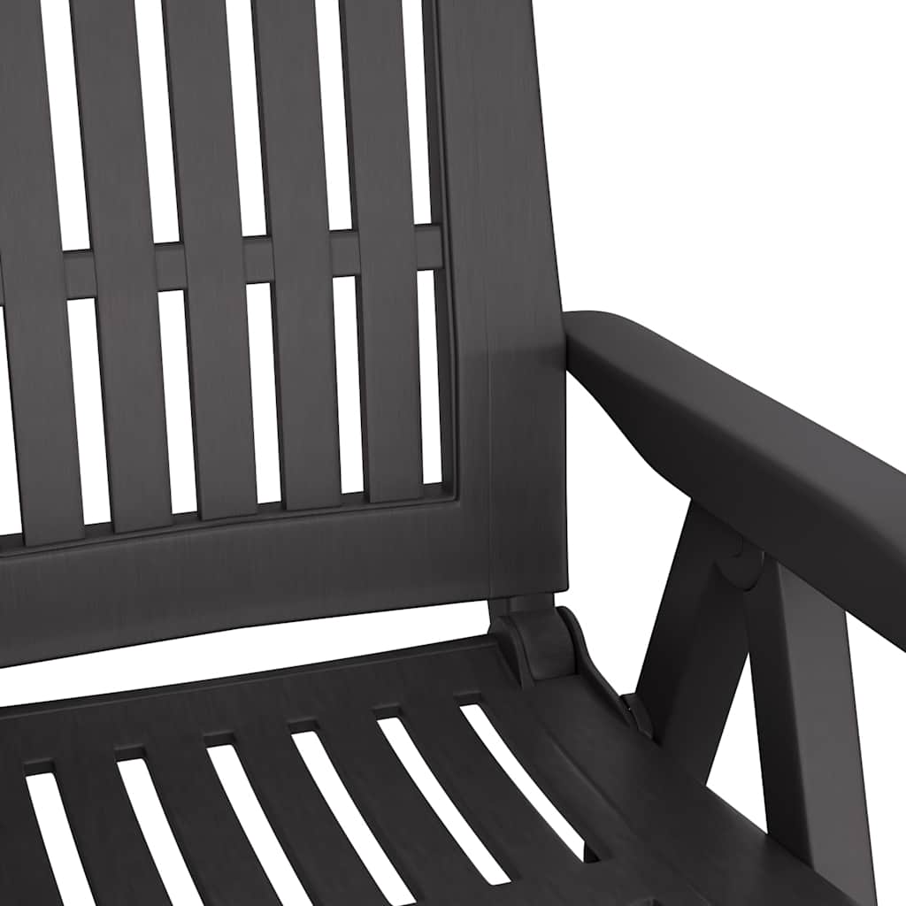vidaXL Reclining Folding Chairs 2 pcs Anthracite PP