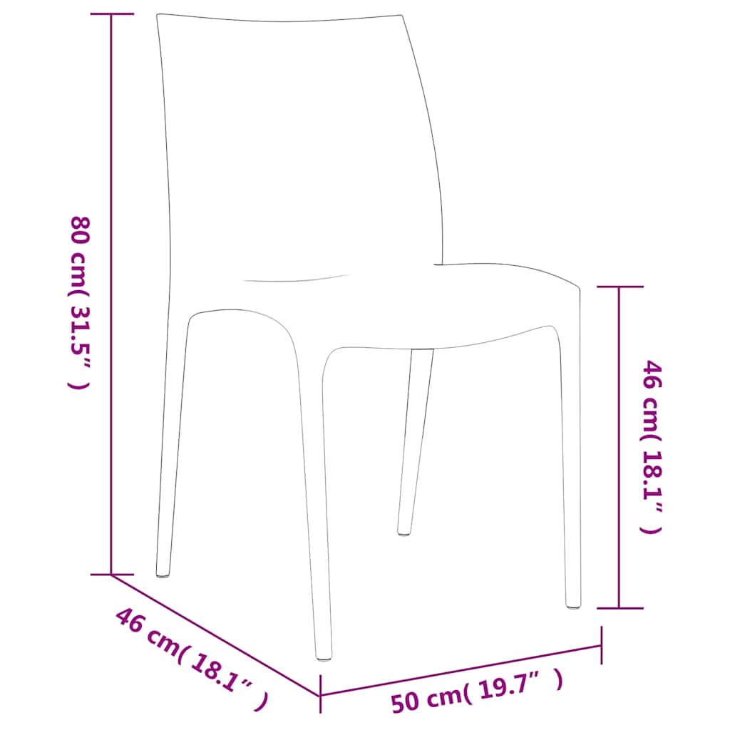 vidaXL Garden Chairs 2 pcs Anthracite 50x46x80 cm Polypropylene