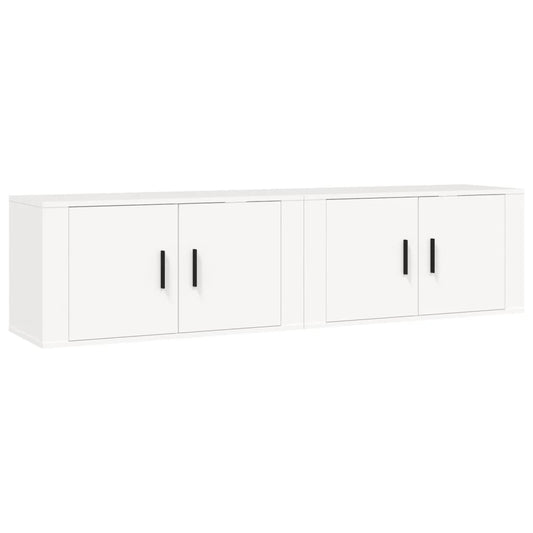 vidaXL 2 Piece Wall-mounted TV Cabinet Set White 80x34,5x40 cm
