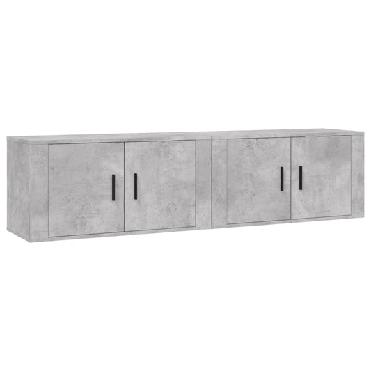 vidaXL 2 Piece Wall-mounted TV Cabinet Set Concrete Grey 80x34,5x40 cm