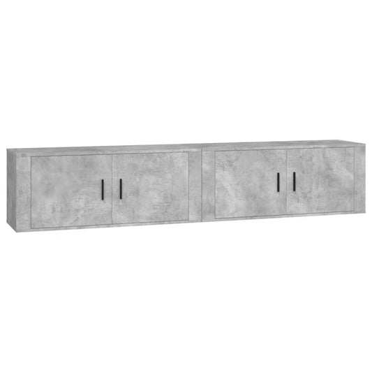 vidaXL 2 Piece Wall-mounted TV Cabinet Set Concrete Grey 100x34,5x40 cm