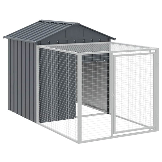 vidaXL Chicken Cage with Run Anthracite 117x201x123cm Galvanised Steel