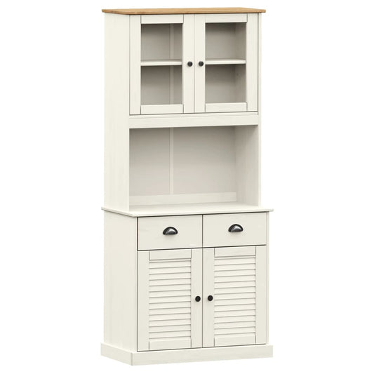 vidaXL Highboard "VIGO" White 78x40x175 cm Solid Wood Pine