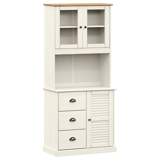 vidaXL Highboard "VIGO" White 78x40x175 cm Solid Wood Pine