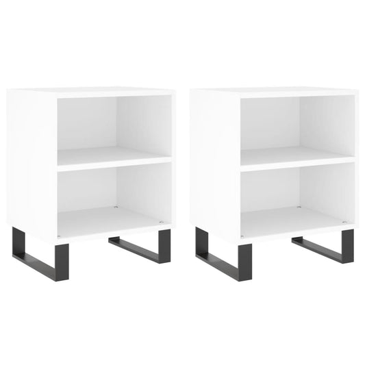 vidaXL Bedside Cabinets 2 pcs White 40x30x50 cm Engineered Wood