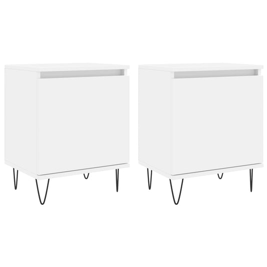 vidaXL Bedside Cabinets 2 pcs White 40x30x50 cm Engineered Wood