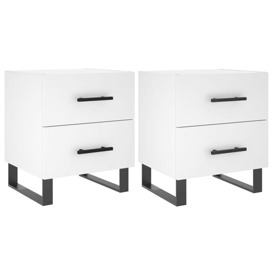 vidaXL Bedside Cabinets 2 pcs White 40x35x47,5 cm Engineered Wood