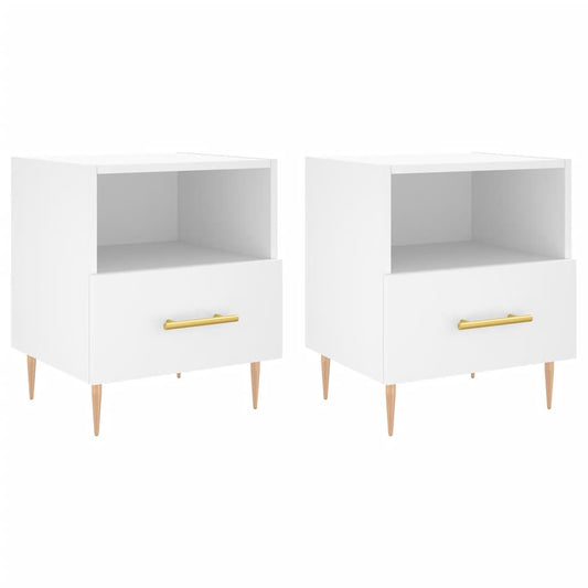 vidaXL Bedside Cabinets 2 pcs White 40x35x47.5 cm Engineered Wood