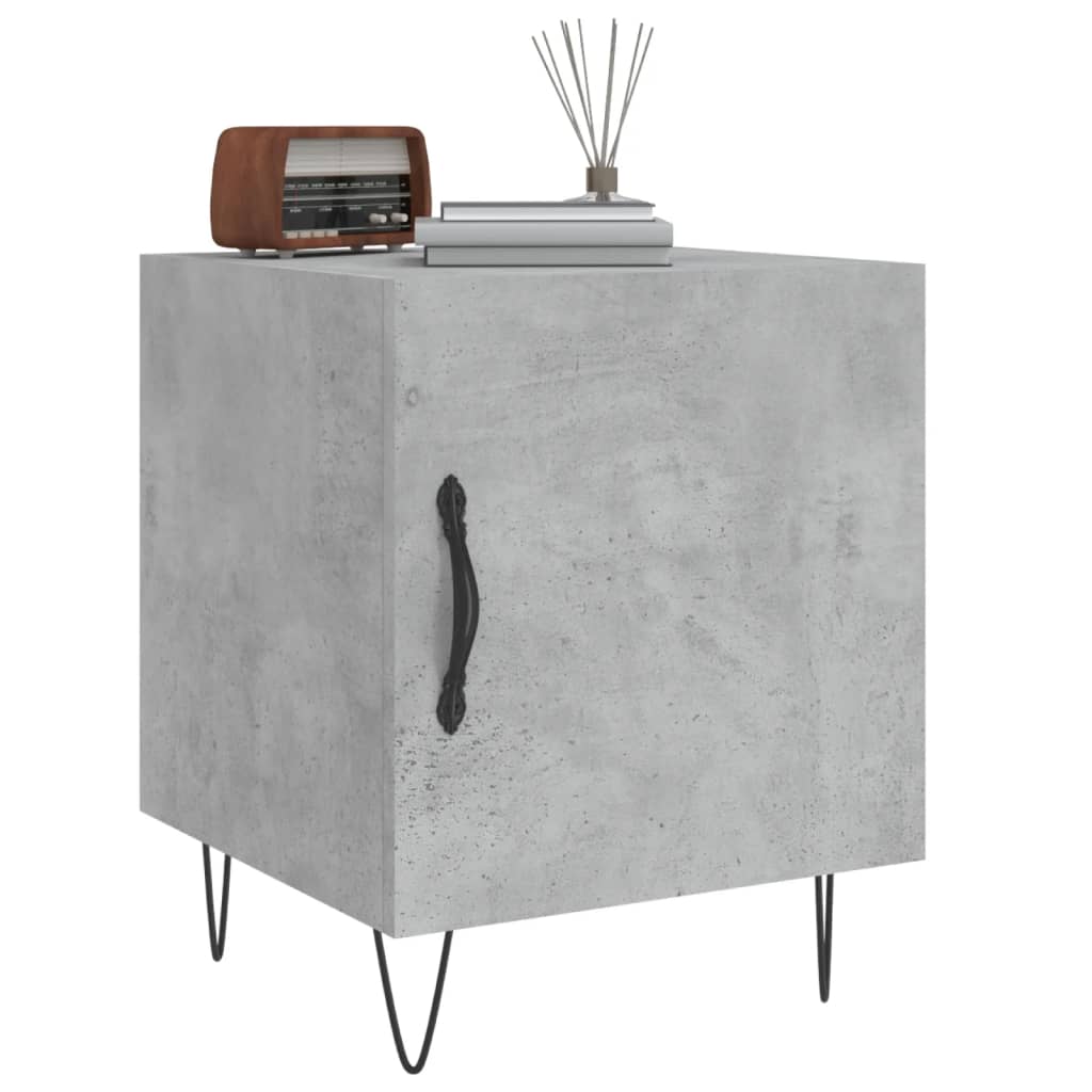 vidaXL Bedside Cabinets 2 pcs Concrete Grey 40x40x50cm Engineered Wood