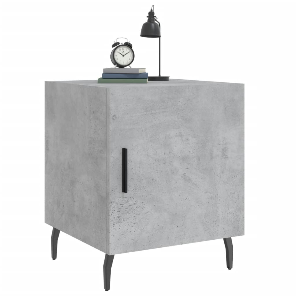 vidaXL Bedside Cabinets 2 pcs Concrete Grey 40x40x50cm Engineered Wood