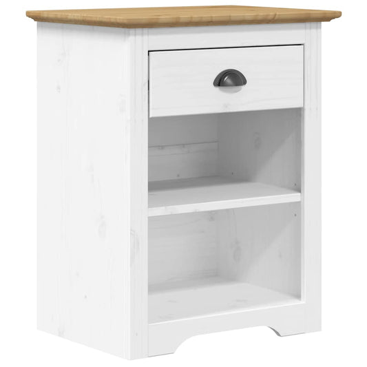 vidaXL Bedside Cabinet BODO Brown 53x38.5x66 cm Solid Wood Pine