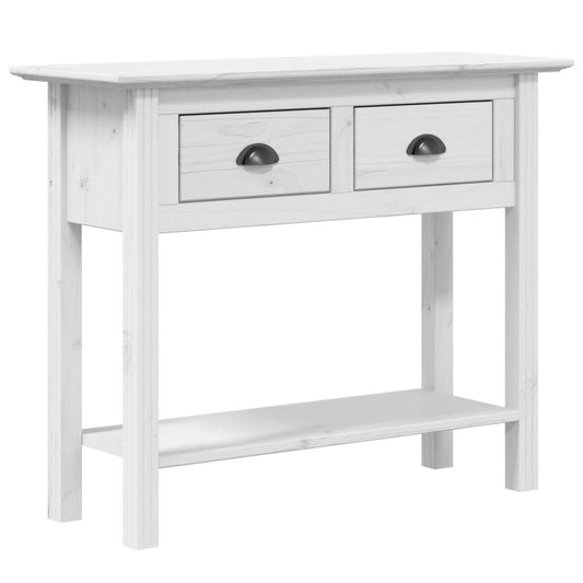 vidaXL Console Table "BODO" White 91x35x74 cm Solid Wood Pine