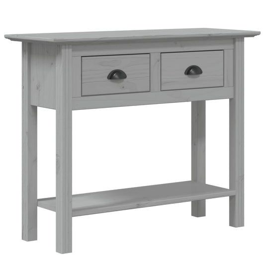 vidaXL Console Table "BODO" Grey 91x35x74 cm Solid Wood Pine