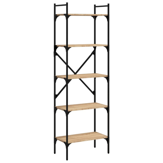 vidaXL Bookcase 5-Tier Sonoma Oak 56x31,5x174 cm Engineered Wood