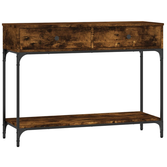 vidaXL Console Table Smoked Oak 100x34,5x75 cm Engineered Wood