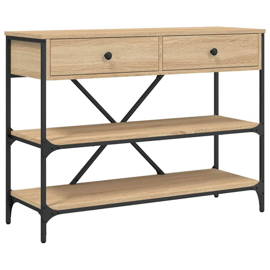vidaXL Console Table with Drawers&Shelves Sonoma Oak Engineered Wood