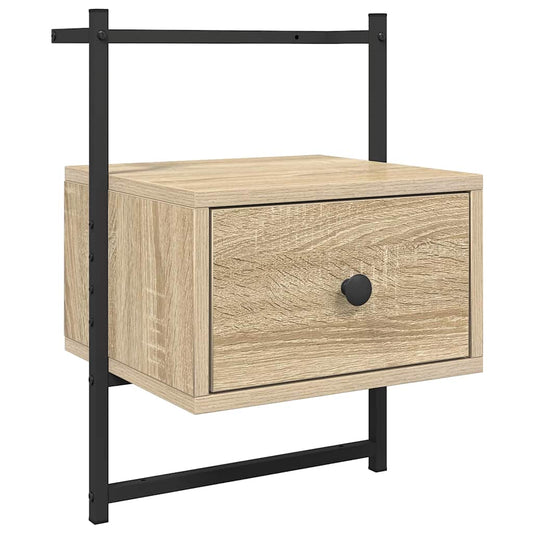 vidaXL Bedside Cabinet Wall-mounted Sonoma Oak 35x30x51 cm Engineered Wood