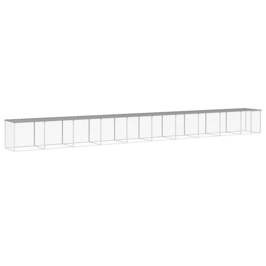 vidaXL Chicken Cage with Roof Light Grey 1003x98x90 cm Galvanised Steel