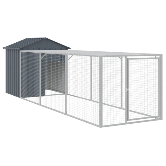 vidaXL Chicken Cage with Run Anthracite 117x405x123cm Galvanised Steel