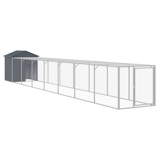 vidaXL Chicken Cage with Run Anthracite 117x813x123cm Galvanised Steel