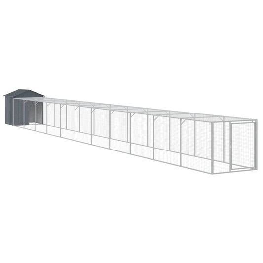 vidaXL Chicken Cage with Run Anthracite 117x1221x123 cm