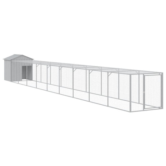 vidaXL Chicken Cage with Run Light Grey 117x1017x123 cm