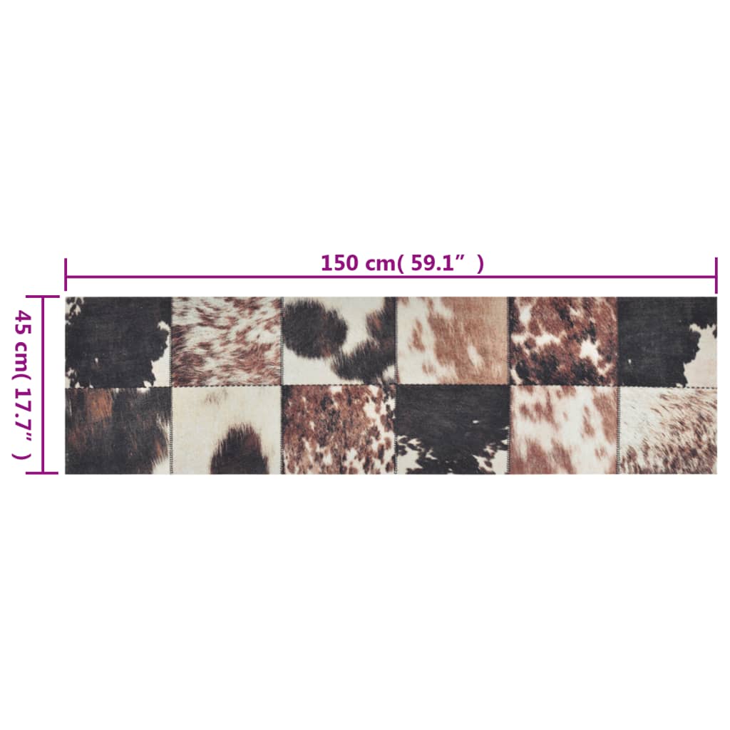 vidaXL Kitchen Rug Washable Animal Skin 45x150 cm Velvet