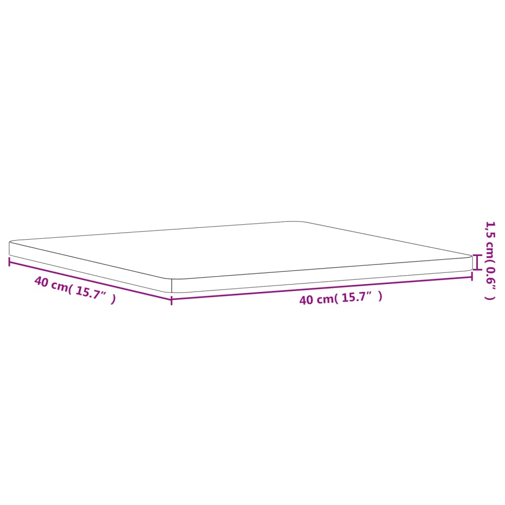 vidaXL Table Top 40x40x1,5 cm Square Solid Wood Beech