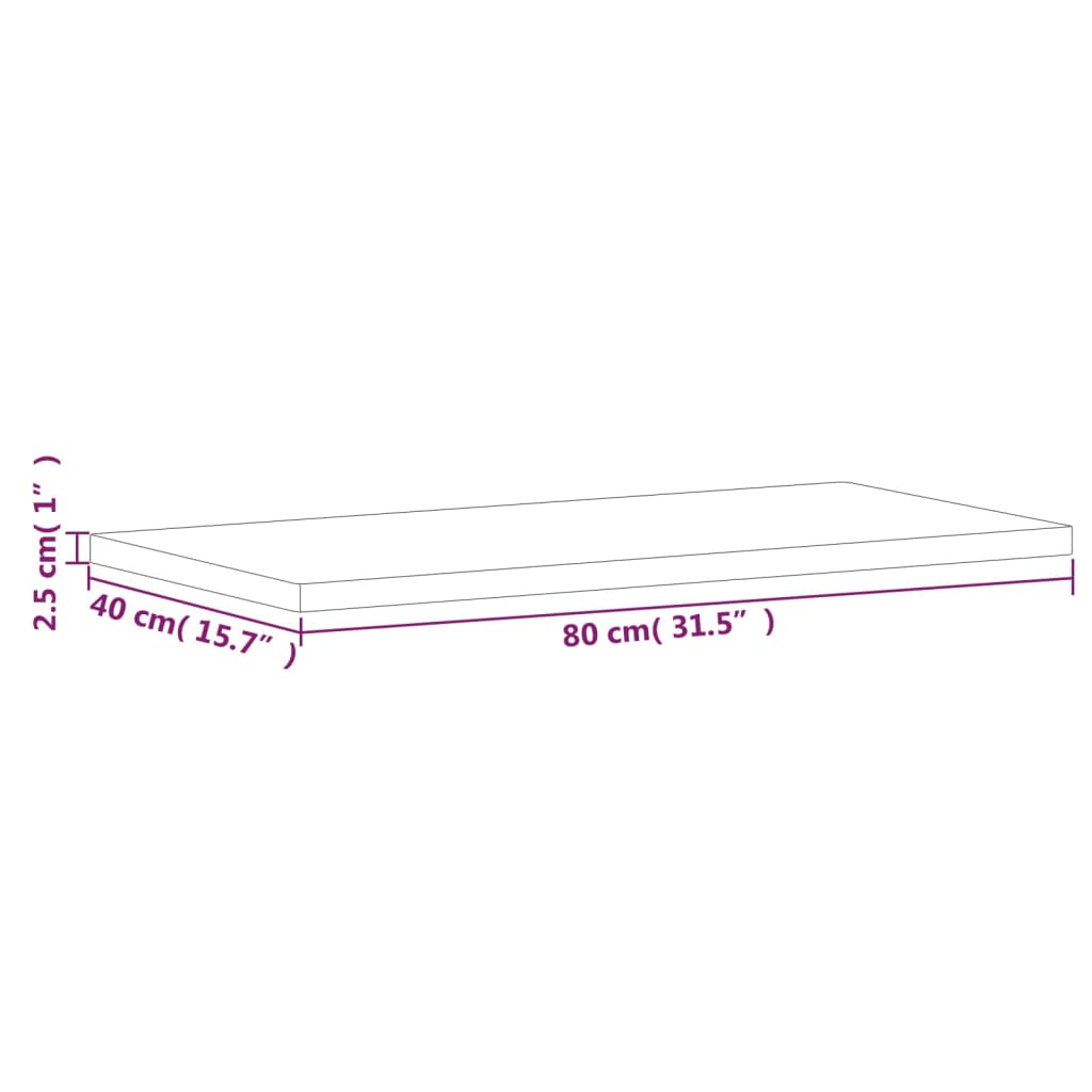 vidaXL Bathroom Countertop 80x40x2,5 cm Solid Wood Beech