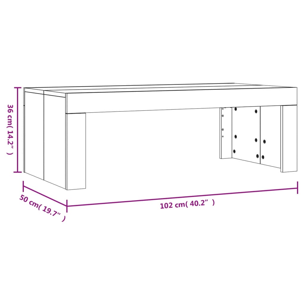 vidaXL Coffee Table White 102x50x36 cm Engineered Wood