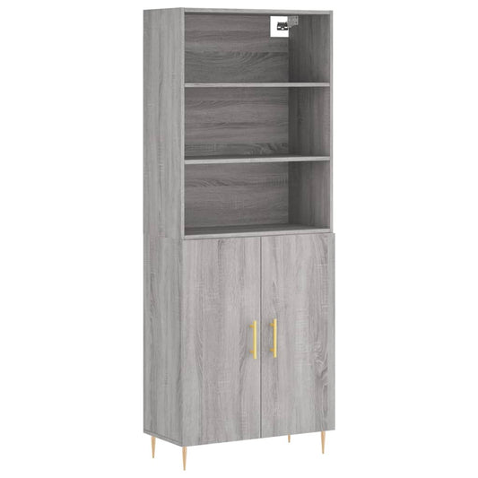 vidaXL Highboard Grey Sonoma 69,5x34x180 cm Engineered Wood