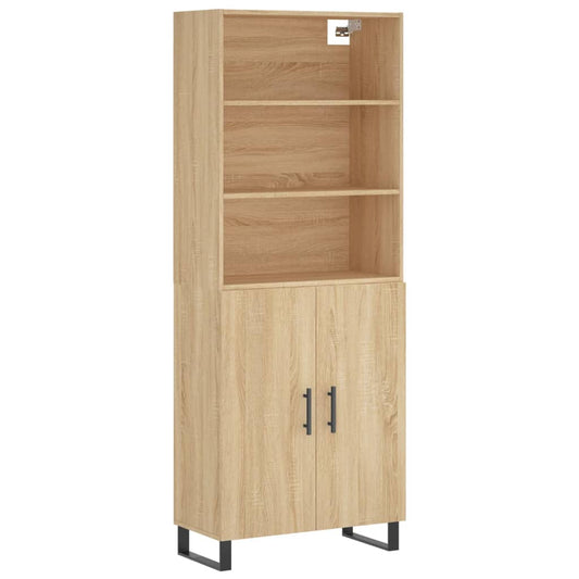 vidaXL Highboard Sonoma Oak 69,5x34x180 cm Engineered Wood