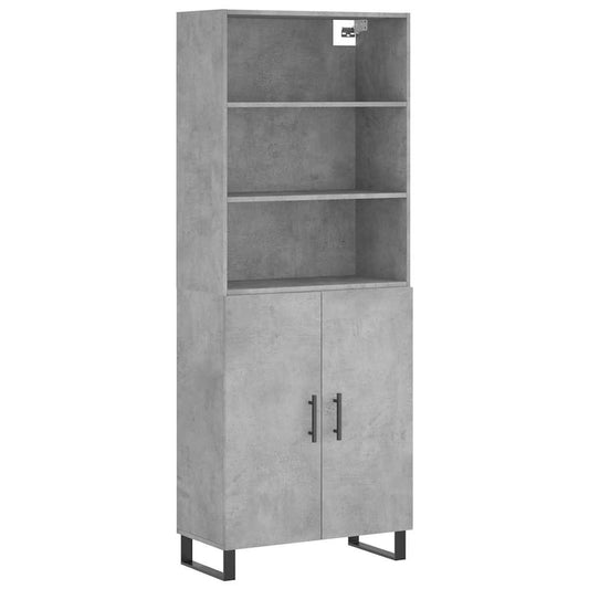 vidaXL Highboard Concrete Grey 69,5x34x180 cm Engineered Wood