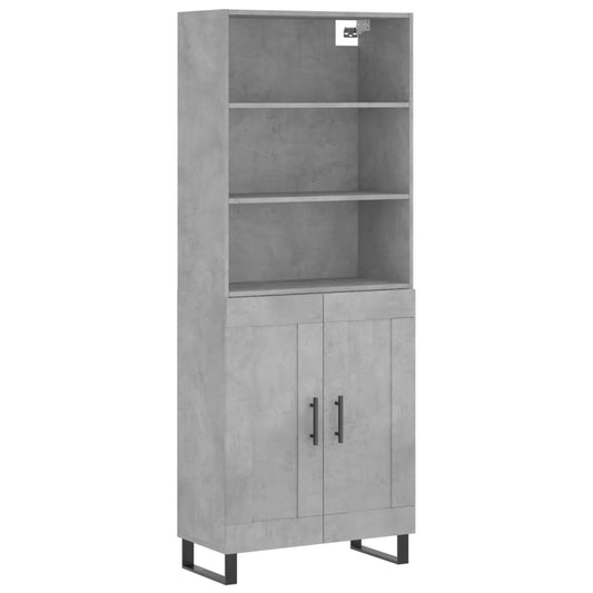 vidaXL Highboard Concrete Grey 69,5x34x180 cm Engineered Wood