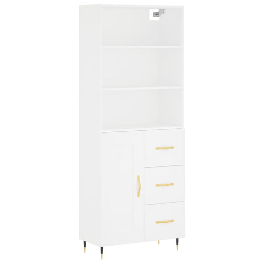 vidaXL Highboard White 69.5x34x180 cm Engineered Wood