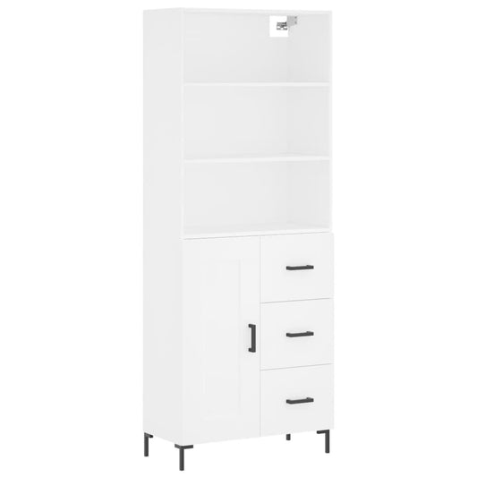vidaXL Highboard White 69,5x34x180 cm Engineered Wood