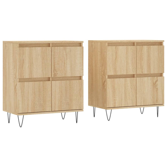 vidaXL Sideboards 2 pcs Sonoma Oak Engineered Wood