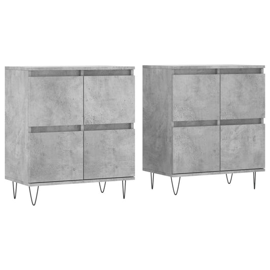 vidaXL Sideboards 2 pcs Concrete Grey Engineered Wood