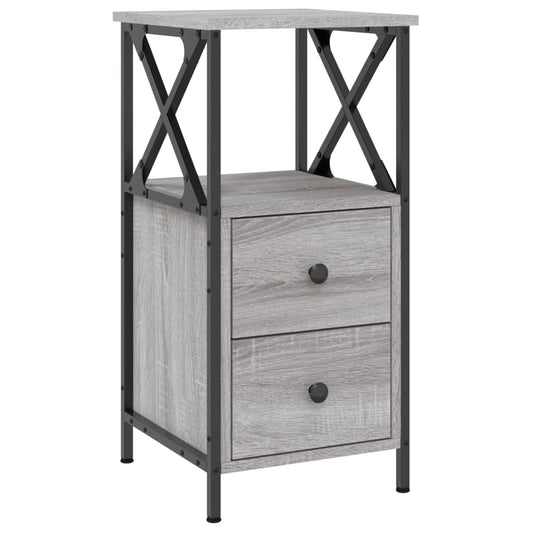 vidaXL Bedside Cabinet Grey Sonoma 34x35,5x70 cm Engineered Wood