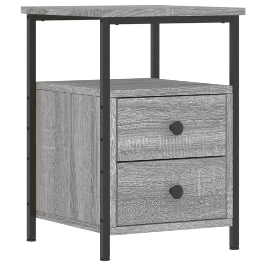 vidaXL Bedside Cabinet Grey Sonoma 34x35,5x50 cm Engineered Wood