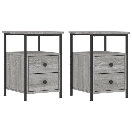 vidaXL Bedside Cabinets 2 pcs Grey Sonoma 34x35.5x50cm Engineered Wood