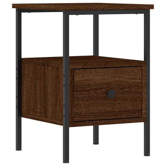 vidaXL Bedside Cabinet Brown Oak 34x36x50 cm Engineered Wood