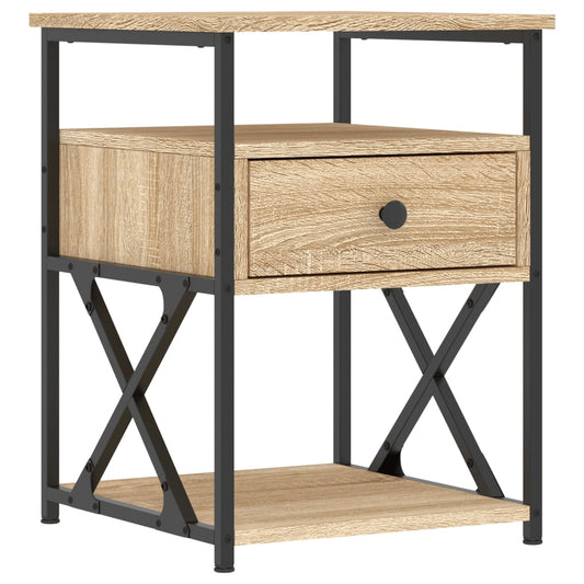 vidaXL Bedside Cabinet | Sonoma Oak | Engineered wood, iron | 40x42x55 cm