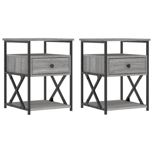 vidaXL Bedside Cabinets 2 pcs Grey Sonoma 40x42x55 cm Engineered Wood