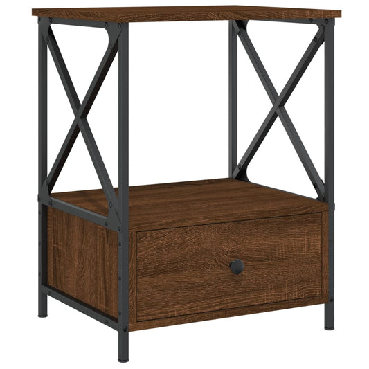 vidaXL Bedside Table Brown Oak 50x41x65 cm Engineered Wood