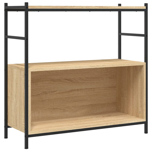 vidaXL Bookshelf Sonoma Oak 80x30x78,5 cm Engineered Wood and Iron
