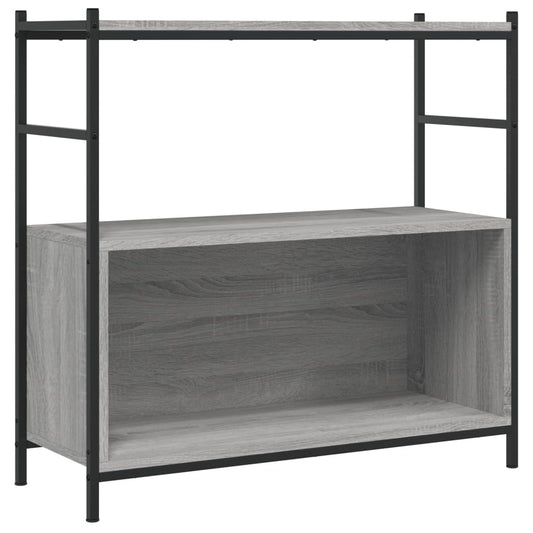vidaXL Bookshelf Grey Sonoma 80x30x78,5 cm Engineered Wood and Iron